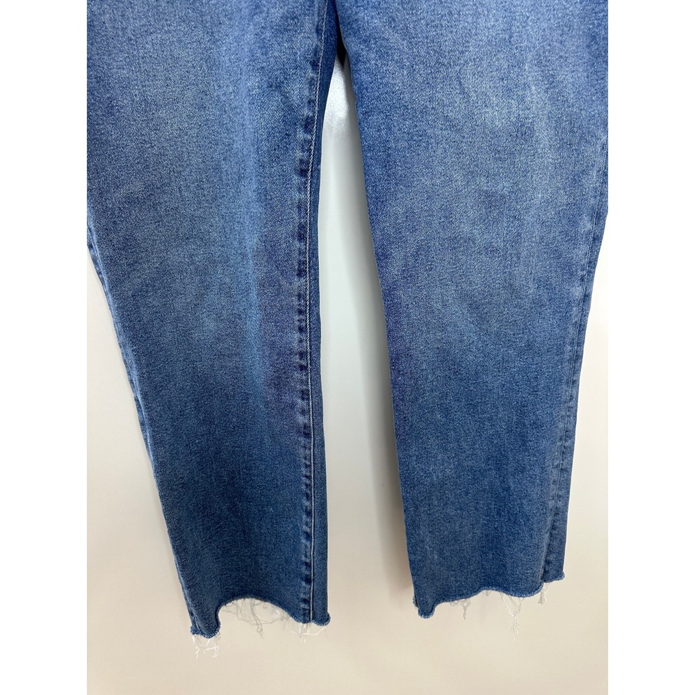 J.Crew 2024 Essential Straight All Day Stretch Jeans Raw Hem Blue Denim Size 31 - Picture 4 of 11